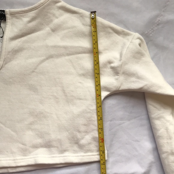 Boohoo Basic V Neck Plunge Crop Sweatshirt Small - Picture 4 of 8